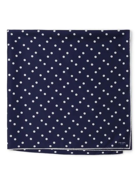 Prada printed silk twill scarf - Blue - zdjęcie produktu nr 2