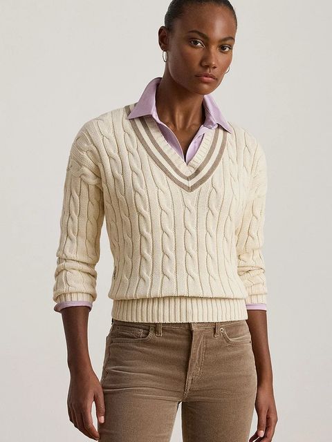 Lauren Ralph Lauren sweter bawełniany damski kolor beżowy 200979662 - zdjęcie produktu nr 1