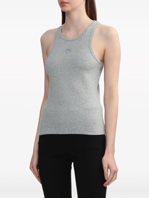 Marine Serre Crescent Moon-embroidered tank top - Grey