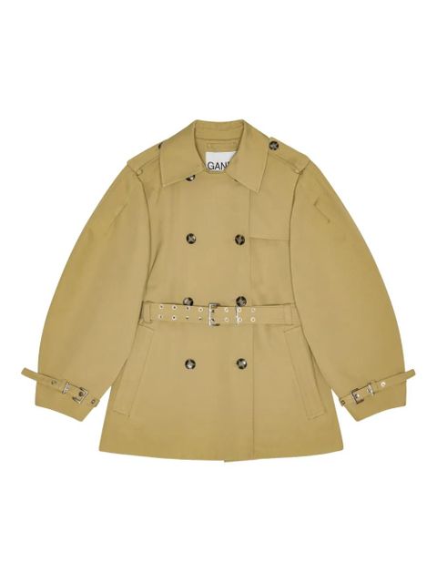 GANNI balloon-sleeve trench coat - Neutrals - zdjęcie produktu nr 1