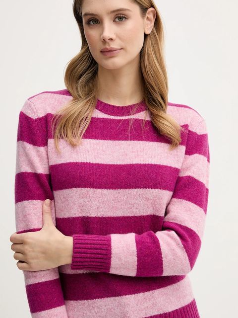 United Colors of Benetton sweter wełniany damski kolor różowy 103ME107E