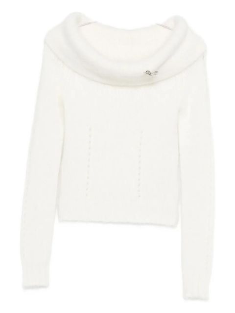 Blumarine cowl-neck sweater - White - zdjęcie produktu nr 1