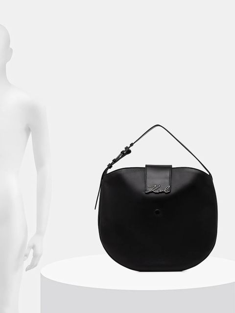 Karl Lagerfeld torebka skórzana K/SIGNATURE kolor czarny B1W30200