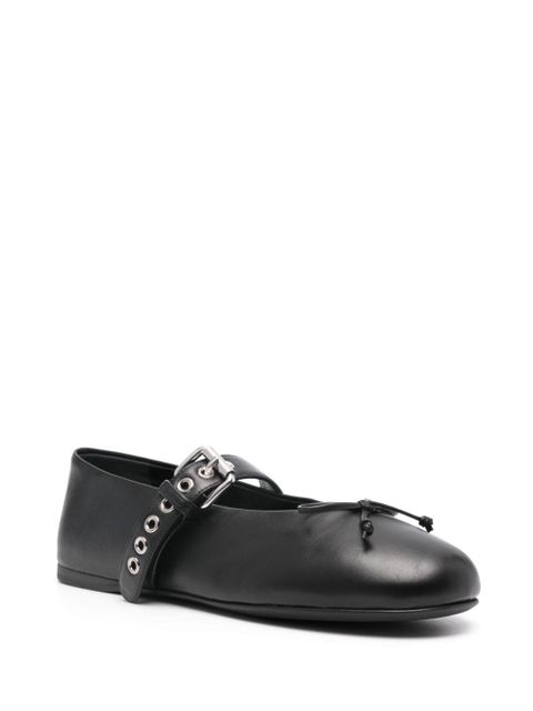 Miu Miu leather ballerina shoes - Black - zdjęcie produktu nr 2