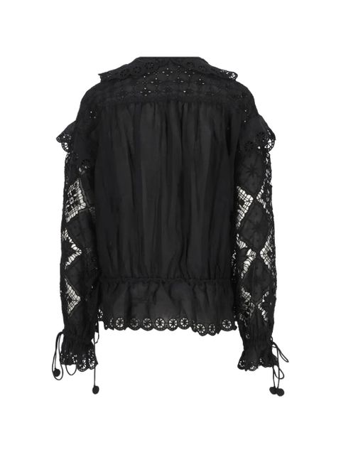 ISABEL MARANT broderie-anglaise ruffled blouse - Black - zdjęcie produktu nr 2