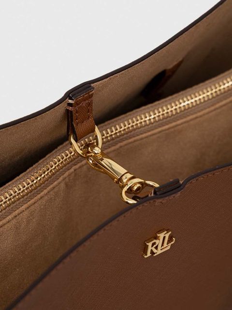 Lauren Ralph Lauren torebka skórzana kolor brązowy