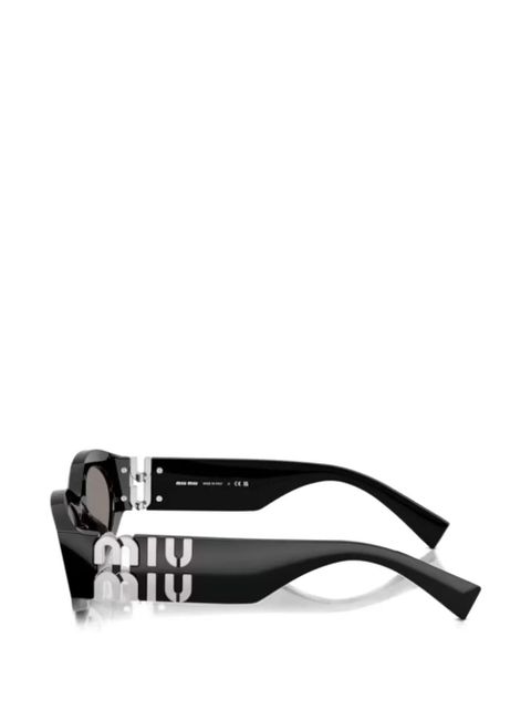Miu Miu Eyewear logo oval-frame sunglasses - Black