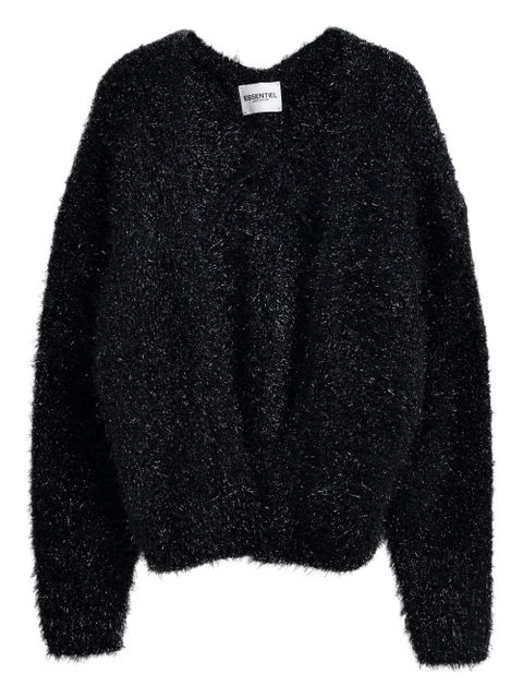 Essentiel Antwerp Ileast textured metallic-effect cardigan - Black - zdjęcie produktu nr 1