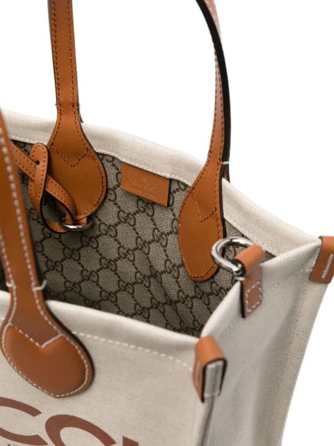 Gucci mini logo-print tote bag - Neutrals