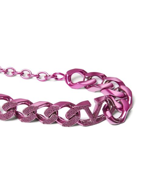 Valentino Garavani VLogo Signature curb-chain necklace - Pink