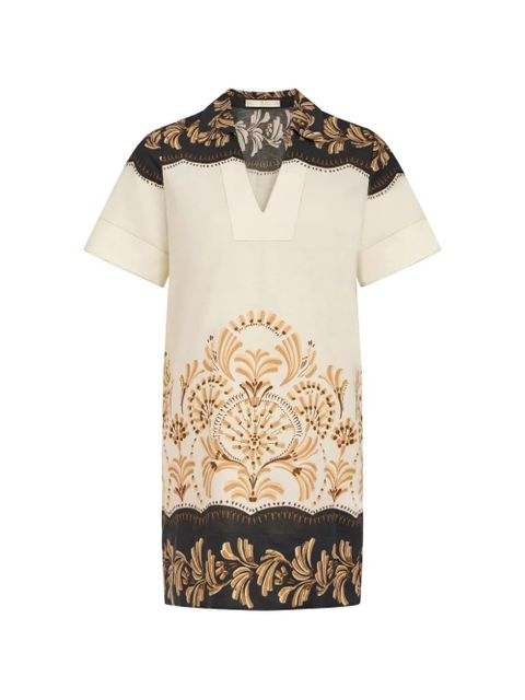 Marie Oliver Dede floral-print v-neck dress - Neutrals - zdjęcie produktu nr 1