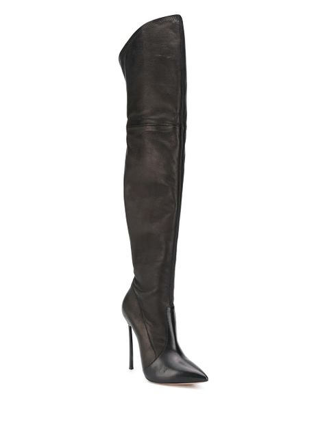 Casadei blade thigh-high boots - Black