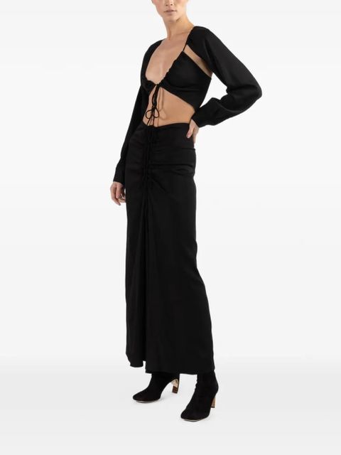 Christopher Esber cut-out long-sleeves blouse - Black