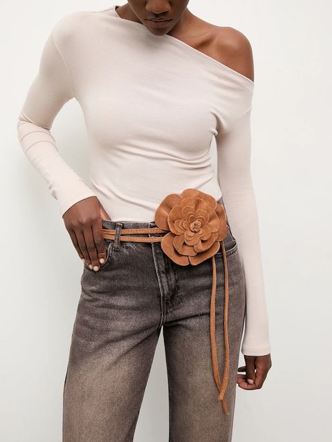 Answear.LAB pasek zamszowy damski kolor brązowy - zdjęcie produktu nr 1