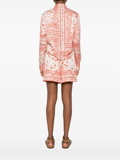 FENDI floral-print silk shirt - Neutrals