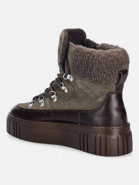 Gant śniegowce skórzane Snowmont kolor zielony 31543099