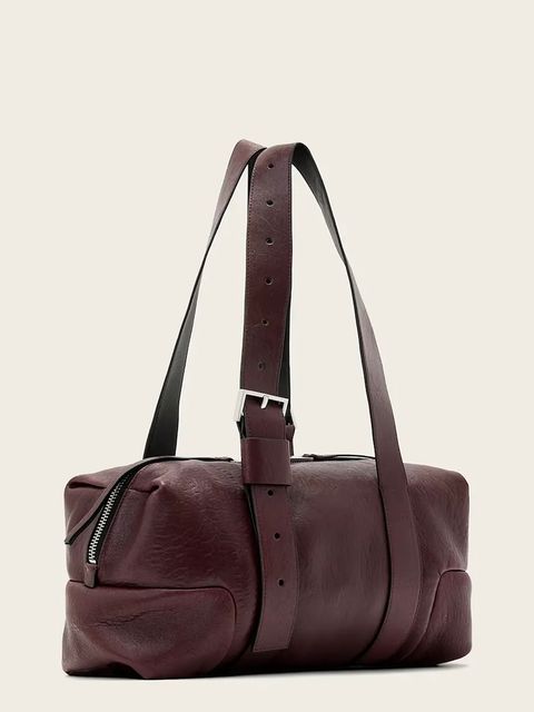 AllSaints torebka skórzana kolor bordowy W493XD - zdjęcie produktu nr 2