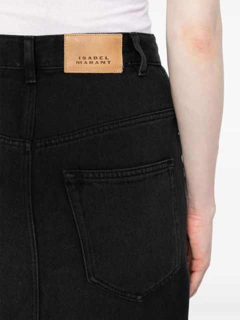 ISABEL MARANT Tilauria denim midi skirt - Black