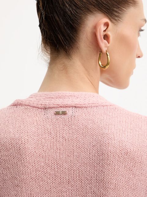 Fracomina kardigan z domieszką wełny damski kolor różowy FS25WT8006K50501