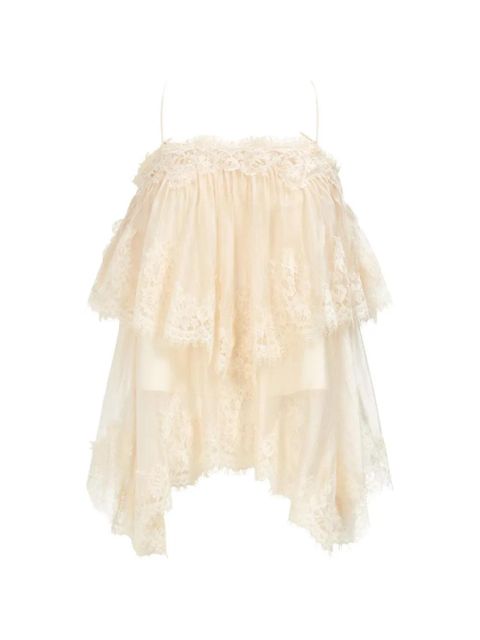 Aje Ophelia lace-trimmed tiered mini dress - Yellow - zdjęcie produktu nr 1