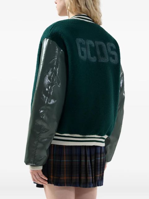GCDS letterman zip jacket - Green