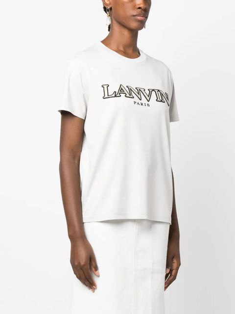 Lanvin embroidered logo T-shirt - Grey - zdjęcie produktu nr 2