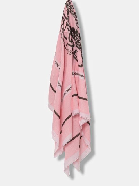 Juicy Couture chusta Pashmina damska kolor różowy wzorzysta AIJFO8612WPO