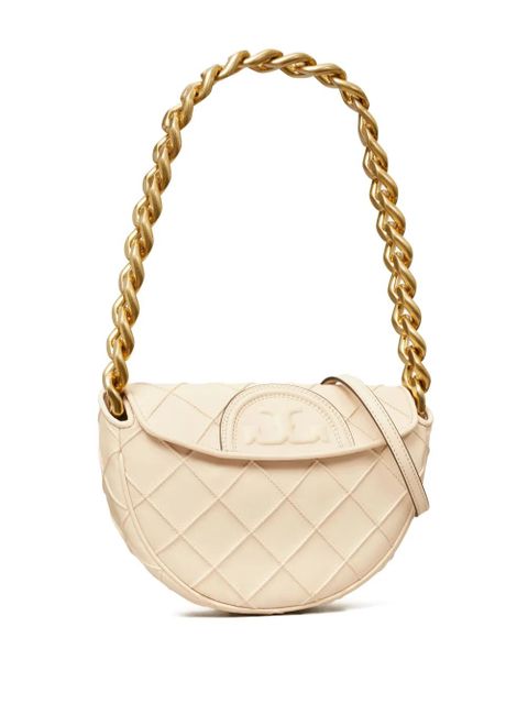 Tory Burch mini Fleming crescent bag - Neutrals