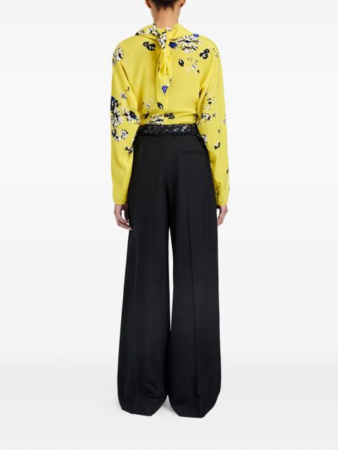 Proenza Schouler floral-print draped-neck blouse - Yellow