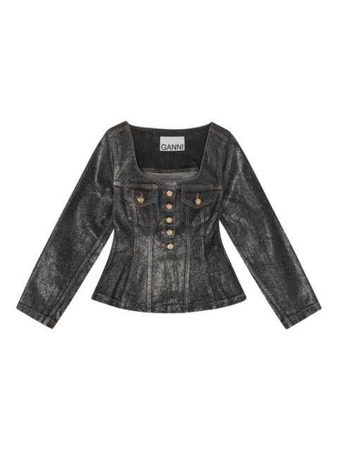GANNI square-neck denim jacket - Black - zdjęcie produktu nr 1
