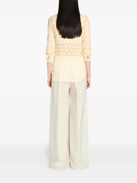 DRIES VAN NOTEN fitted mesh cotton shirt - Neutrals