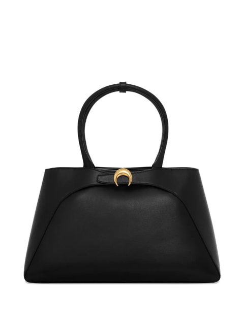 Marine Serre large Aurora smooth-leather tote bag - Black - zdjęcie produktu nr 1