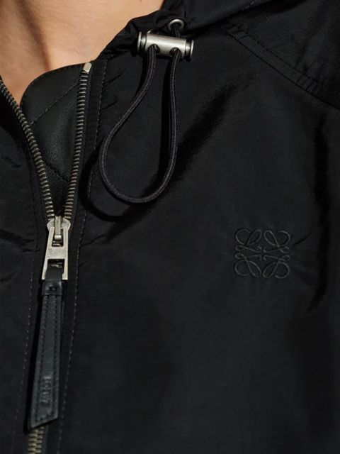 LOEWE hooded drawstring bomber jacket - Black