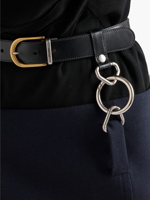 Prada rush stitch belted midi skirt - Blue