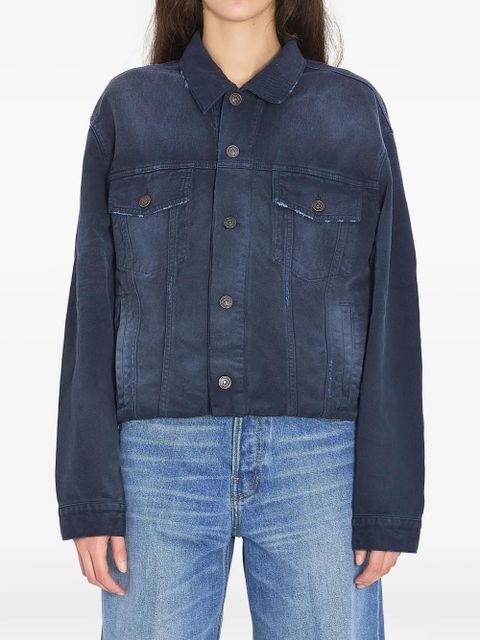 Balenciaga pointed-collar denim jacket - Blue - zdjęcie produktu nr 1