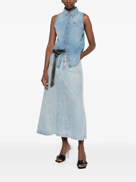 Diesel De-Eazy-SL buttoned sleeveless top - Blue - zdjęcie produktu nr 2