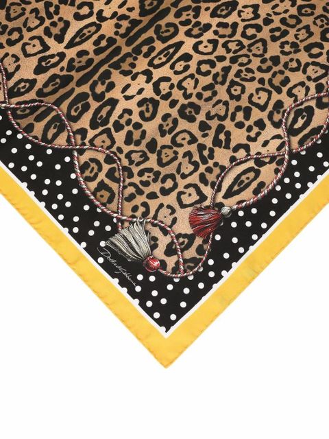 Dolce & Gabbana leopard-print silk scarf - Brown - zdjęcie produktu nr 2