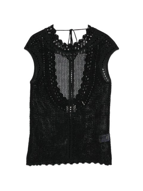 ISABEL MARANT scalloped openwork top - Black - zdjęcie produktu nr 1