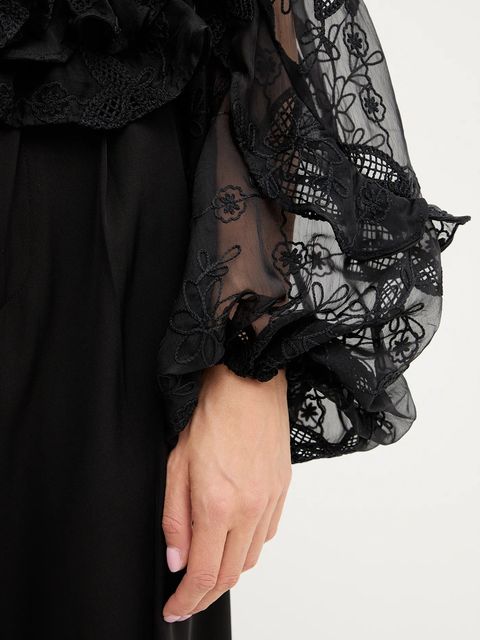 Bardot bluzka damska kolor czarny z aplikacją 59896TB2