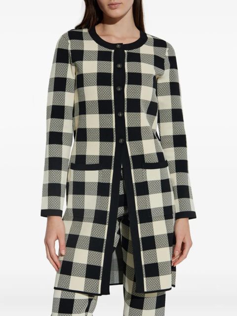 Posse gingham check button cardigan - Black