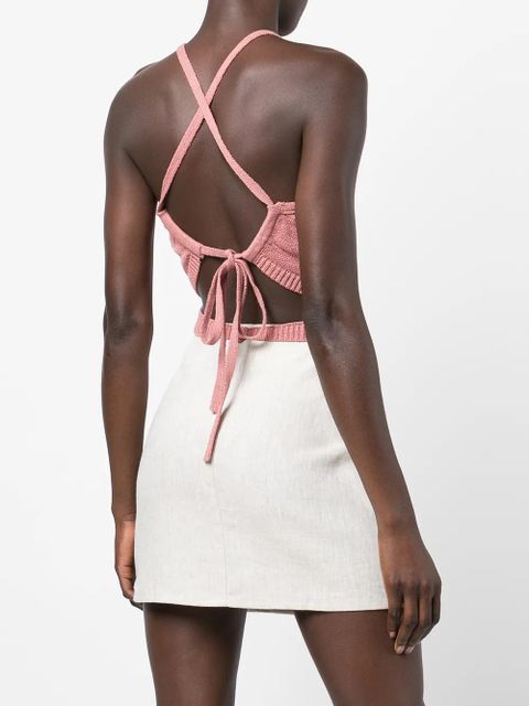 Cult Gaia Nan tie-fastening knitted top - Pink