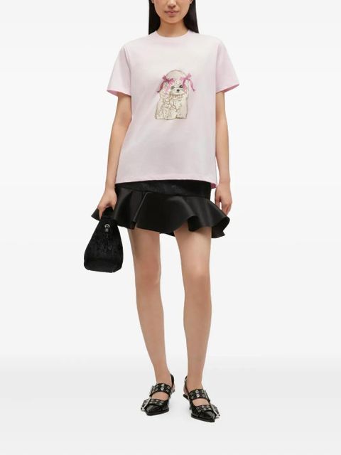 GANNI round-neck T-shirt - Pink