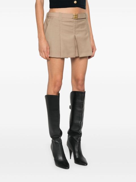 Miu Miu pleat mini skirt - Neutrals