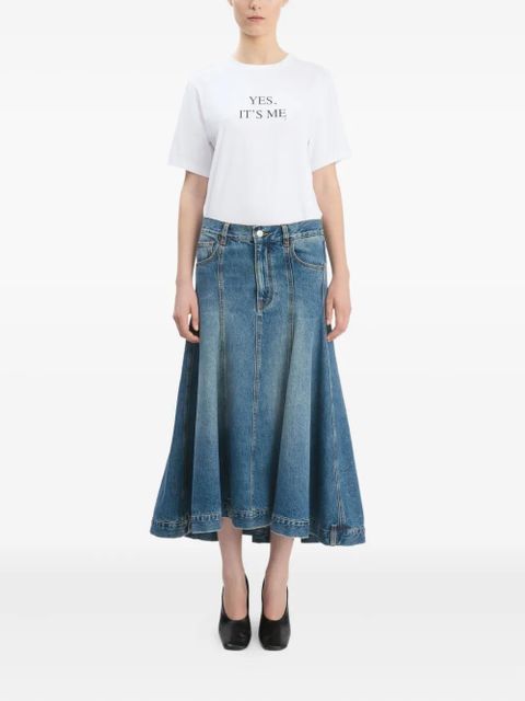 Victoria Beckham panelled kick flare skirt - Blue