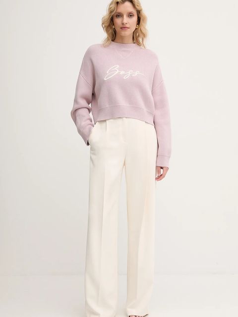 BOSS Orange sweter bawełniany damski kolor różowy 50543979 - zdjęcie produktu nr 2