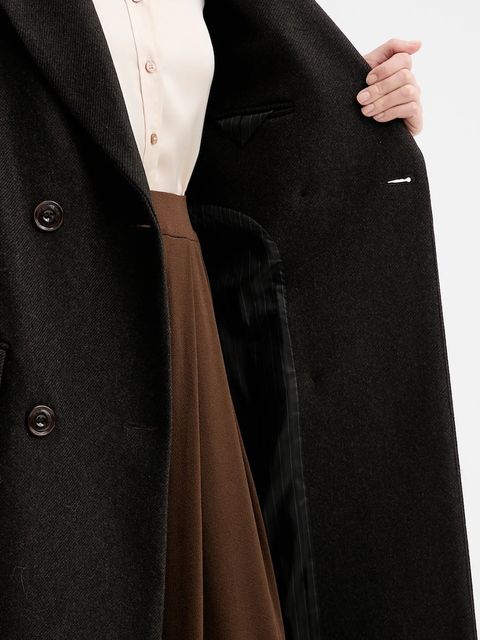 Sessun płaszcz z dodatkiem wełny kolor brązowy 25112018