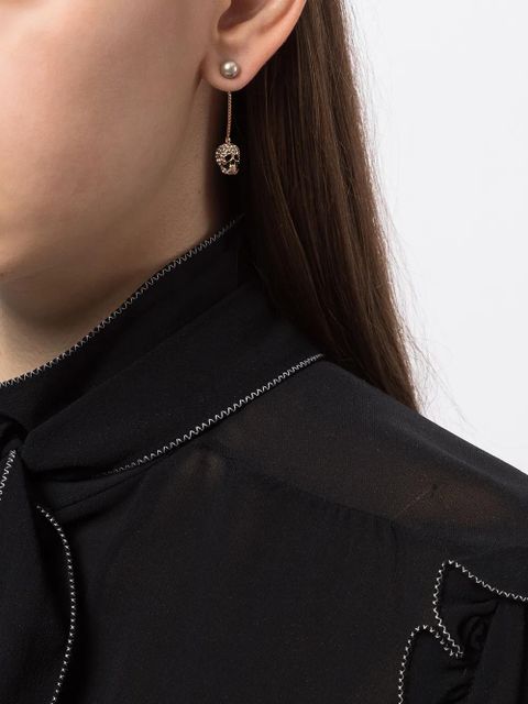 Alexander McQueen pave skull earrings - Gold