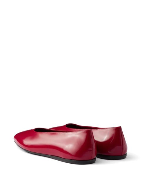 Prada brushed leather ballerinas - Red