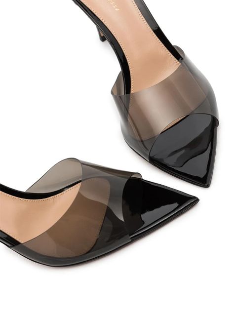 Gianvito Rossi Elle 85mm transparent-strap mules - Black - zdjęcie produktu nr 2
