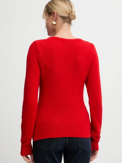 Morgan sweter z dodatkiem alpaki damski kolor czerwony lekki MCHEPA - zdjęcie produktu nr 2